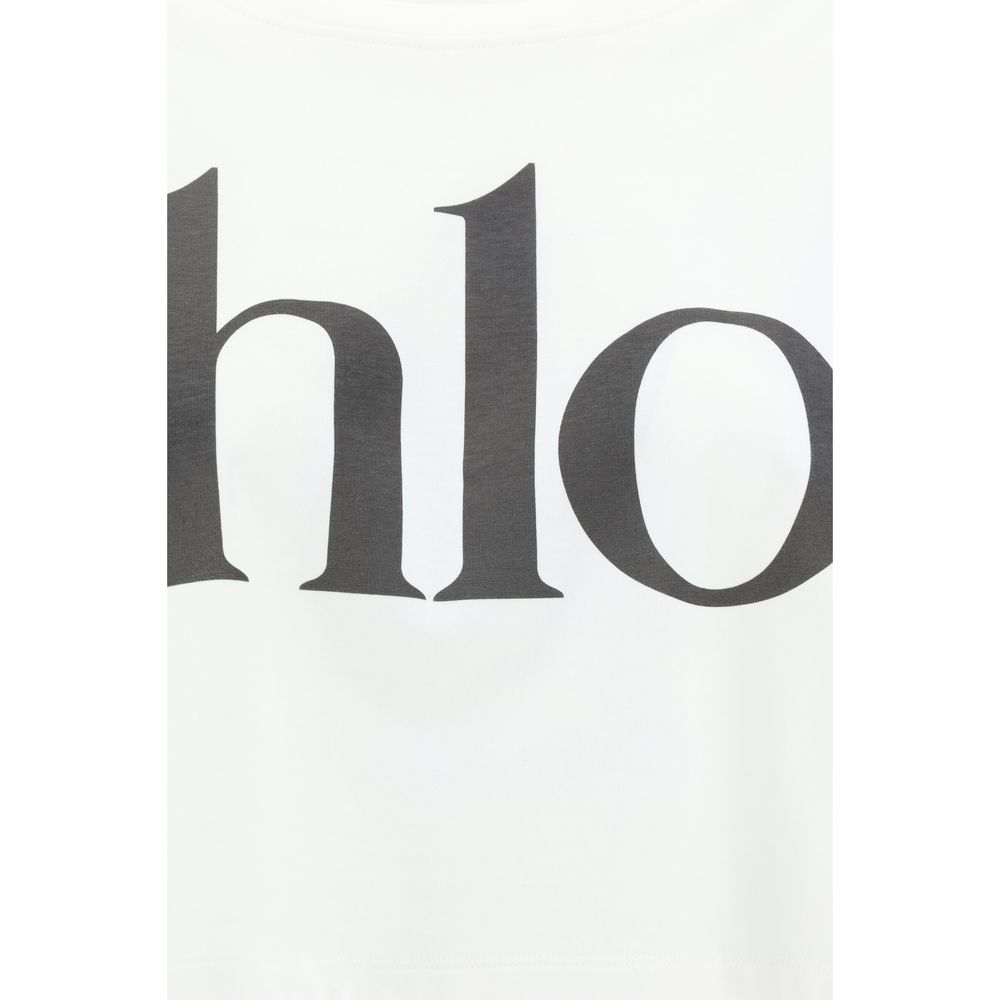 Chloé Weißes Baumwoll-T-Shirt