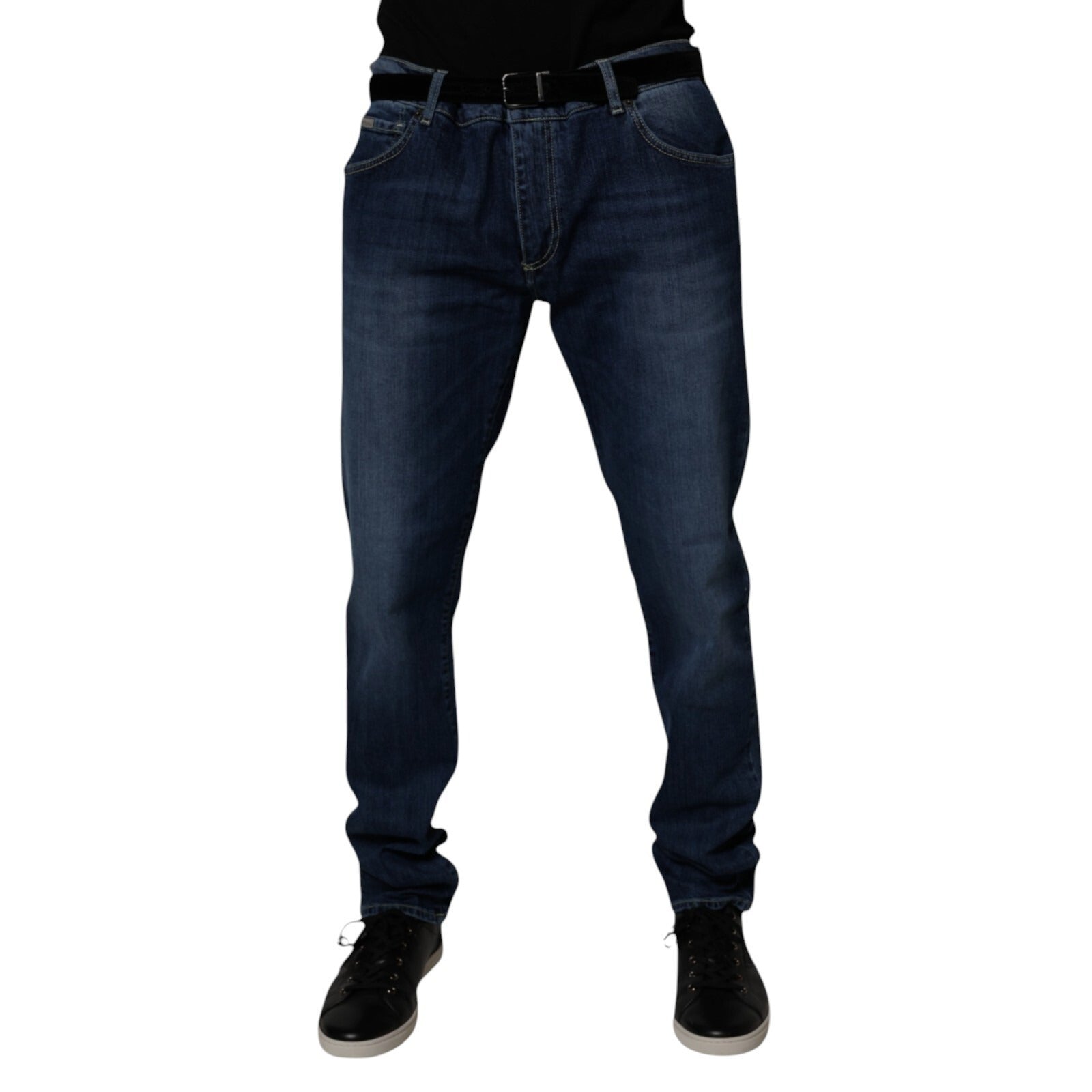 Dolce & Gabbana Washed cotton stretch skinny jeans in blue