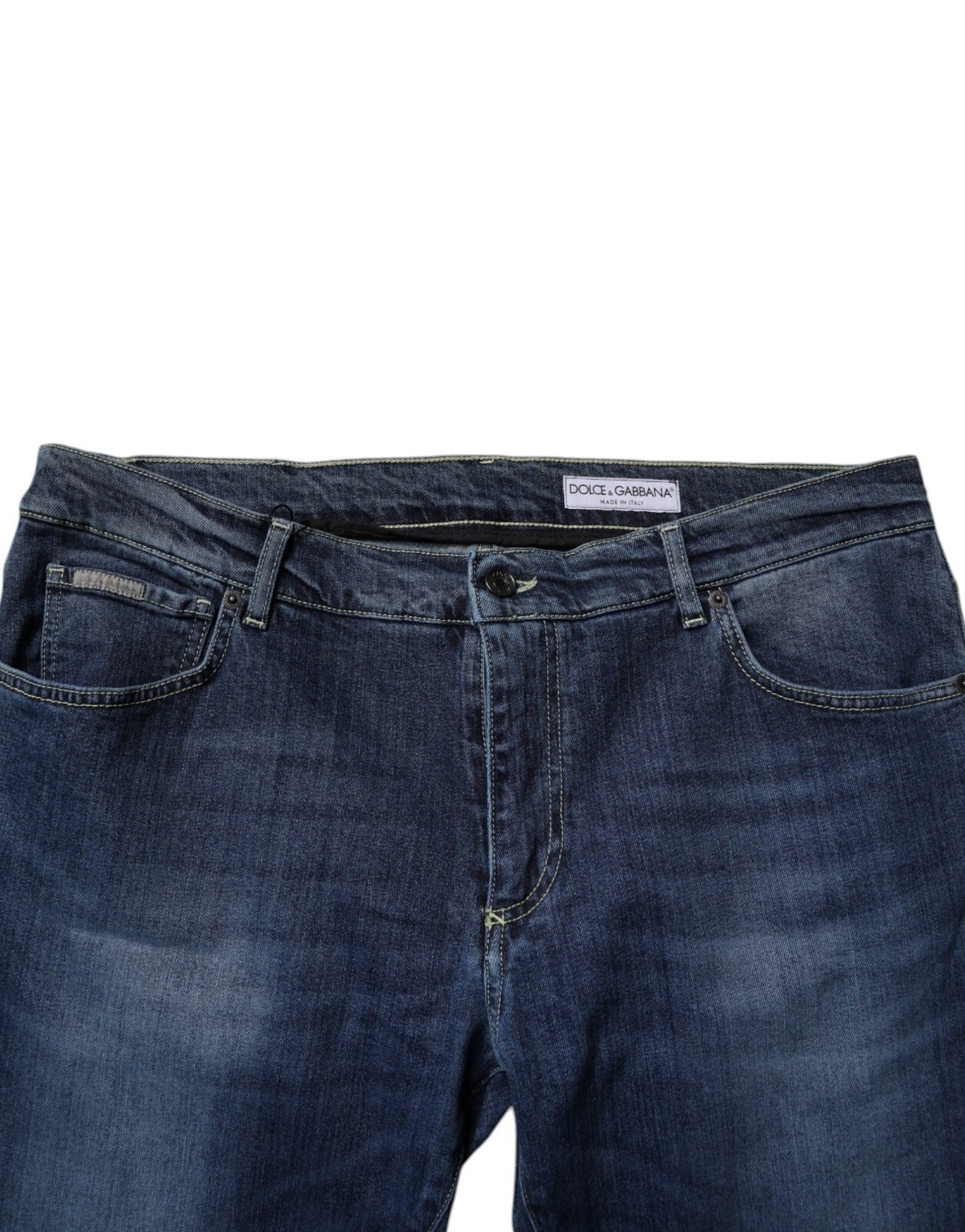 Dolce & Gabbana Washed cotton stretch skinny jeans in blue