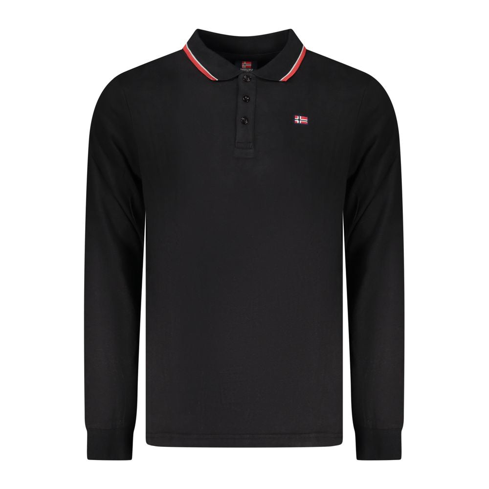 Norway 1963 Schwarzes Herren-Poloshirt aus Baumwolle