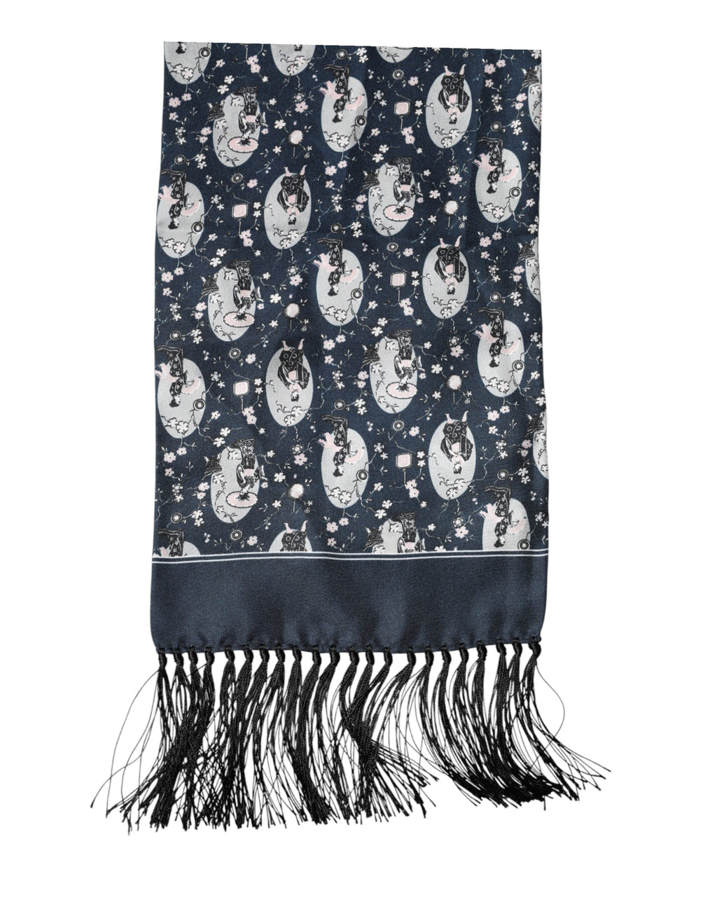 Dolce & Gabbana Marineblauer Seidenhalstuch-Schal für Herren