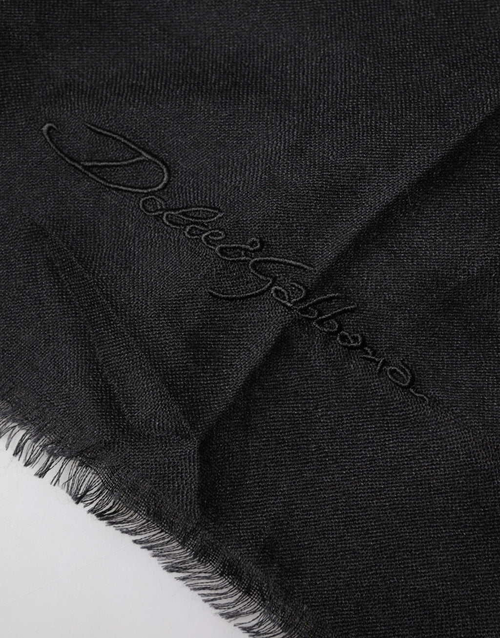 Dolce & Gabbana Black Cashmere Knit Wrap Scarf