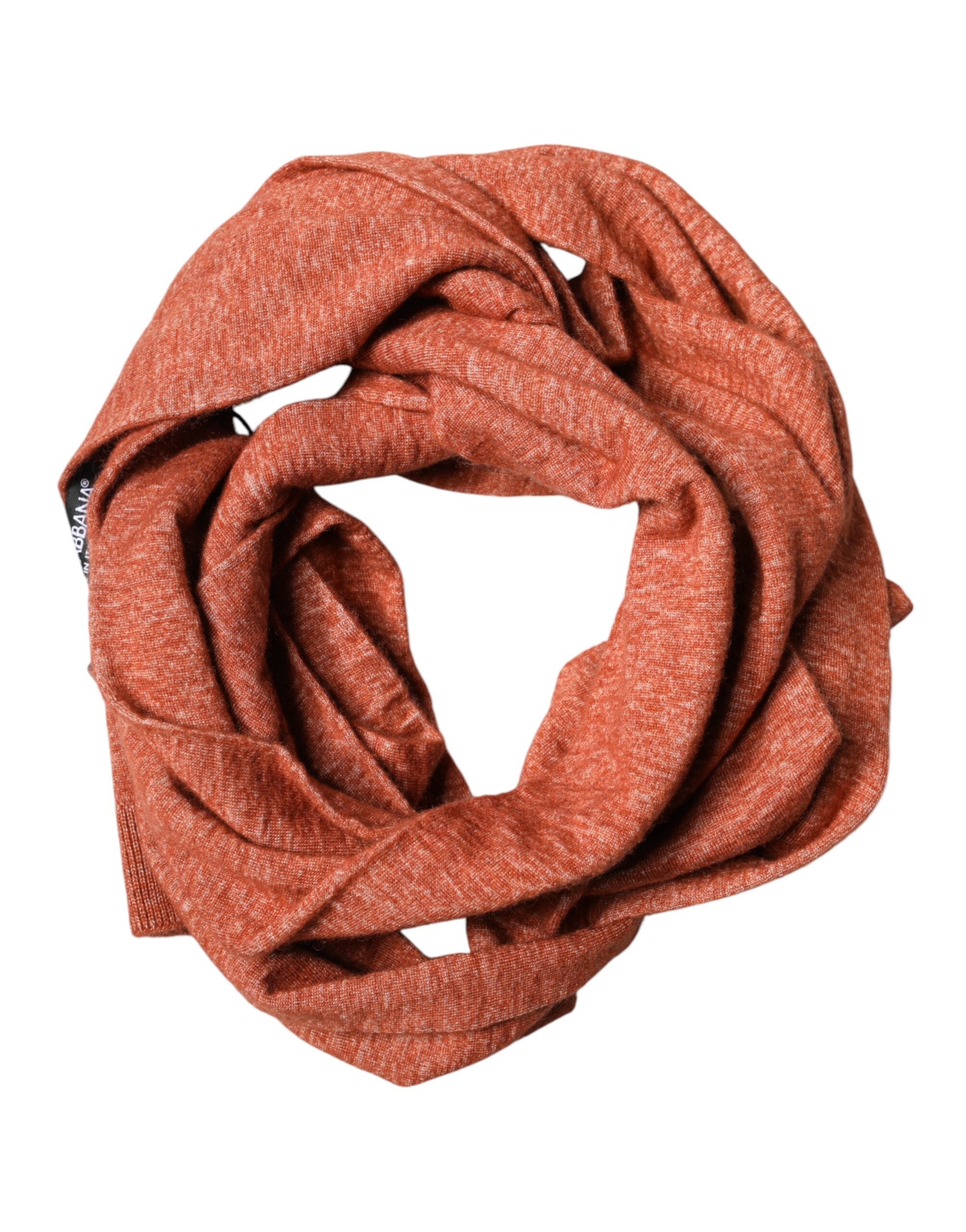 Dolce & Gabbana Orange Seiden-Kaschmir-Halswickel-Schal