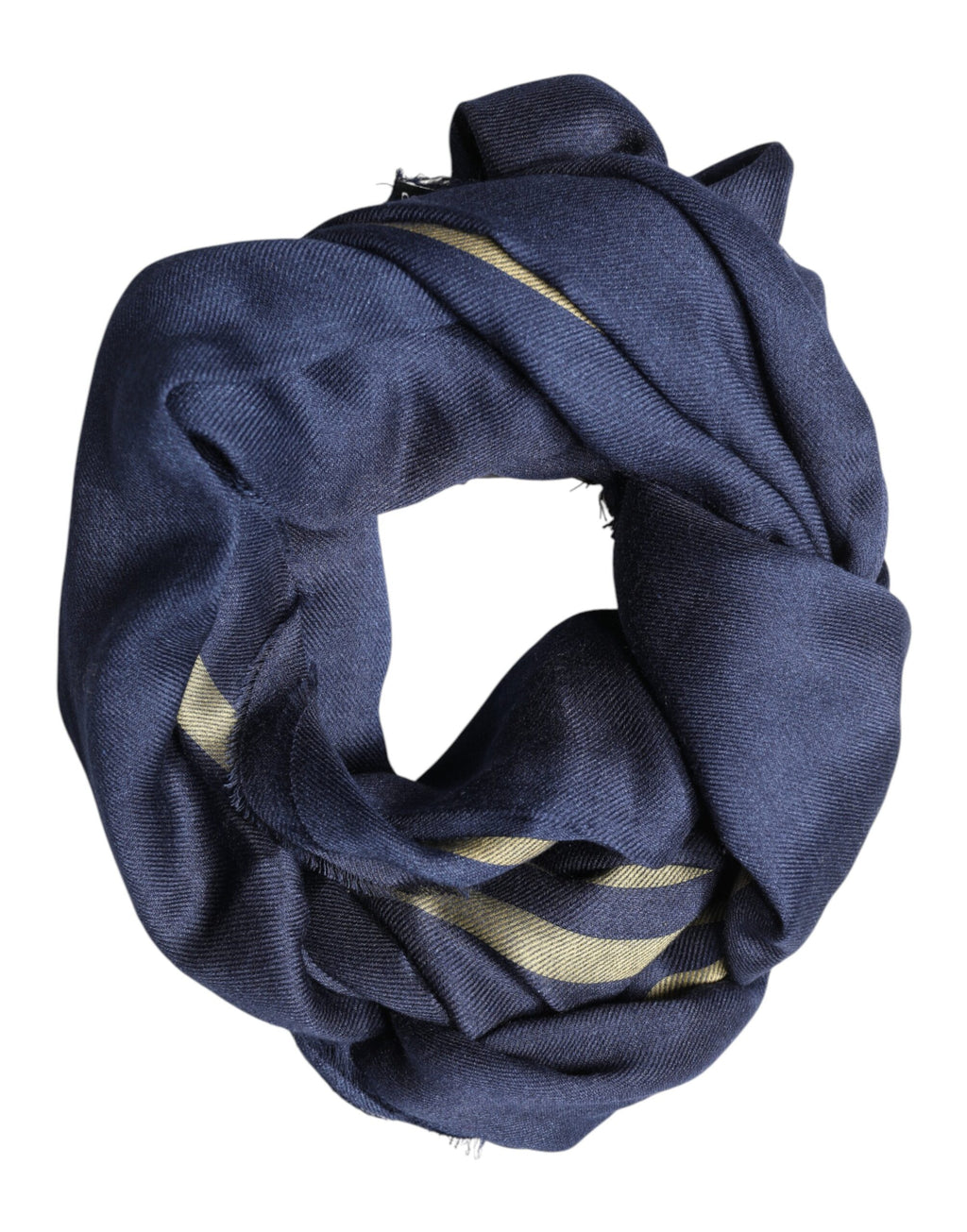 Dolce & Gabbana Blue Cashmere Neck Wrap Scarf with Fringes