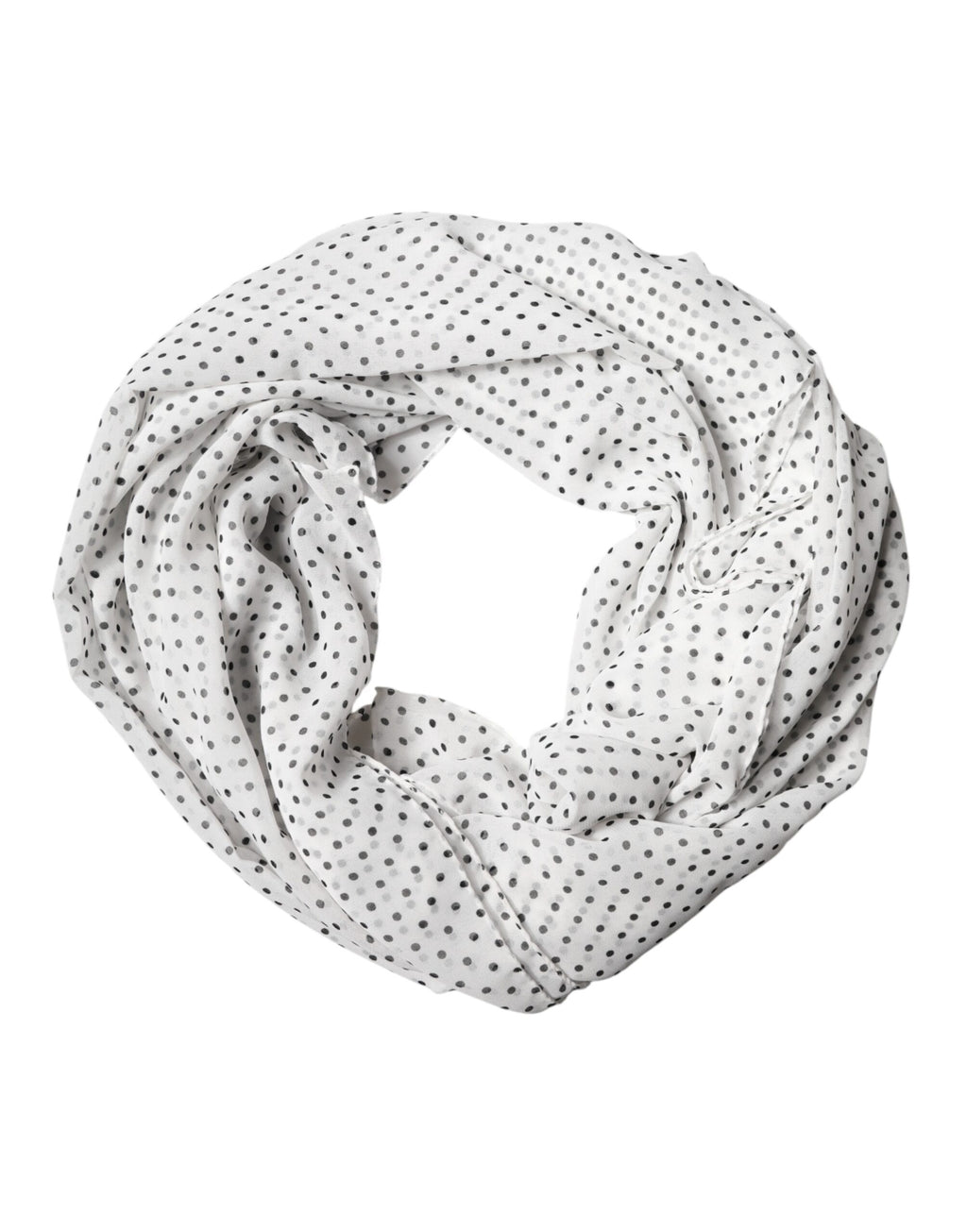 Dolce & Gabbana White Polyester Polka Dot Scarf