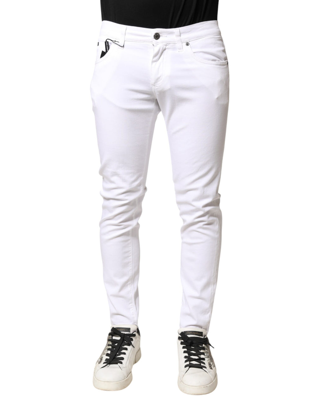 Dolce & Gabbana Weiße Skinny Jeans aus Baumwoll-Stretch für Herren