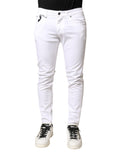 Dolce & Gabbana Weiße Skinny Jeans aus Baumwoll-Stretch für Herren