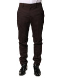 Dolce & Gabbana Braune Herren-Anzughose aus Polyester