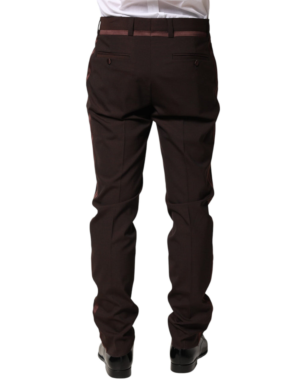 Dolce & Gabbana Braune Herren-Anzughose aus Polyester
