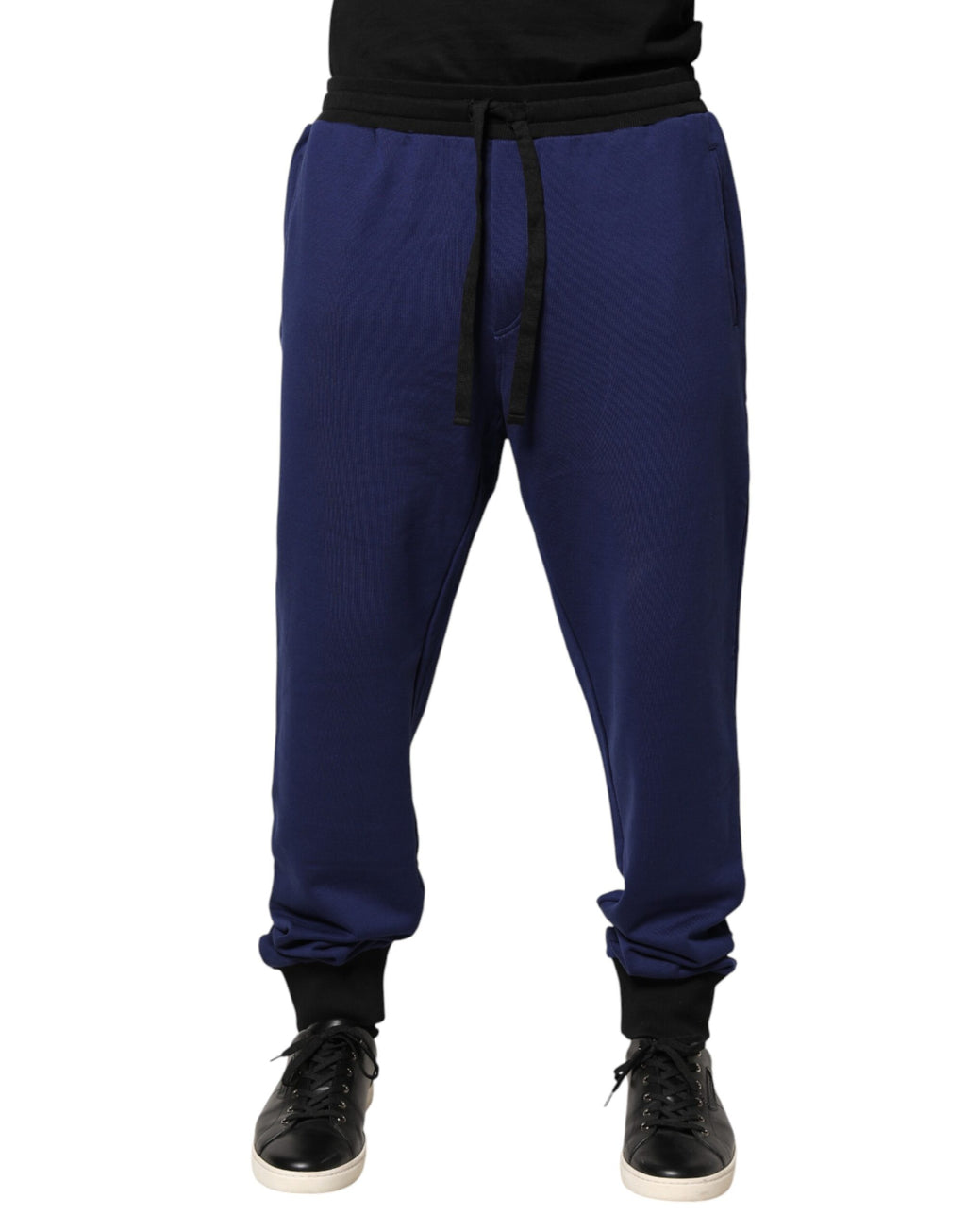 Dolce & Gabbana Blue Mid-Waist Cotton Joggers