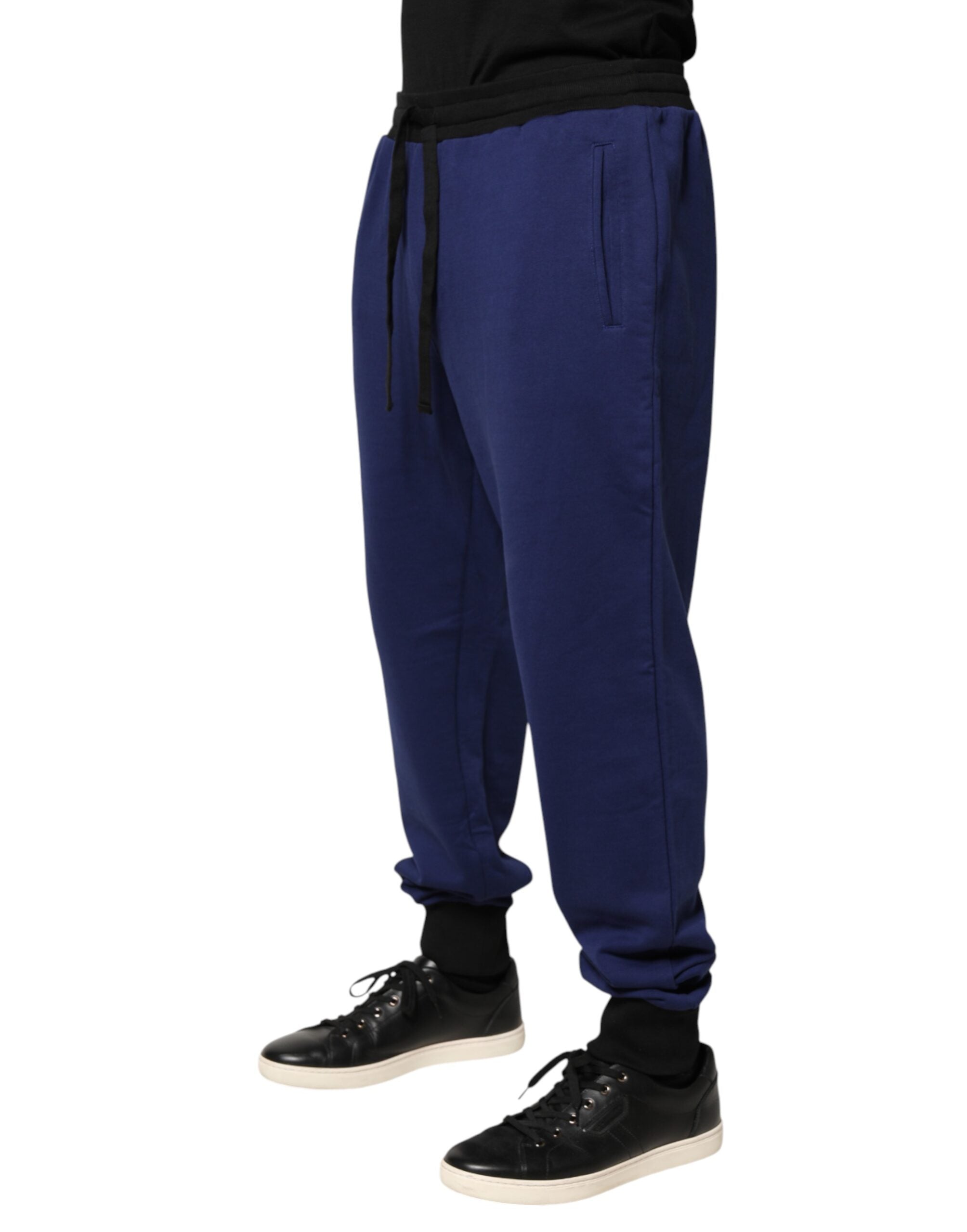 Dolce & Gabbana Blue Mid-Waist Cotton Joggers