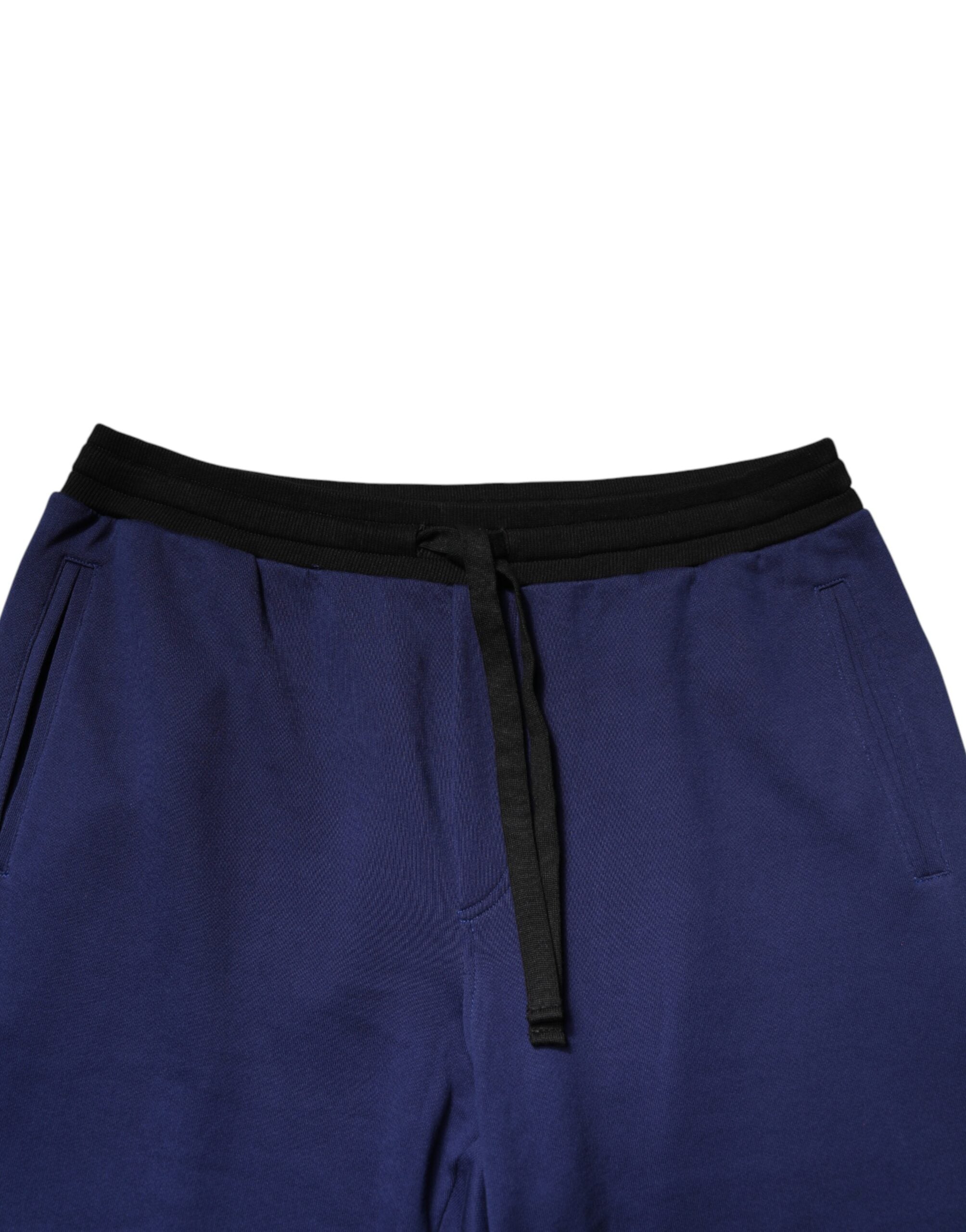Dolce & Gabbana Blue Mid-Waist Cotton Joggers