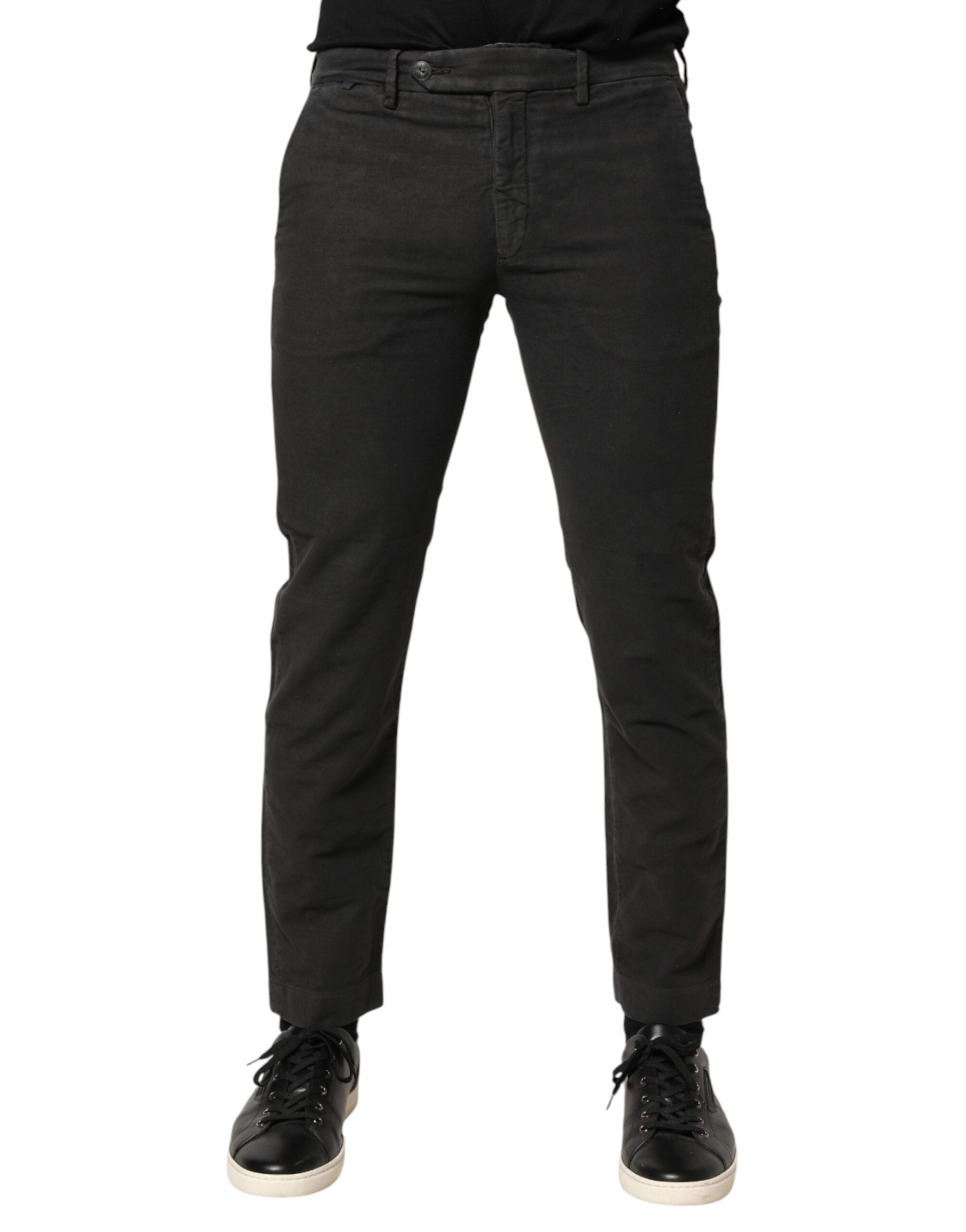 Maison Clochard Dunkelgraue Baumwoll Skinny Jeans für Herren mit mittlerer Leibhöhe