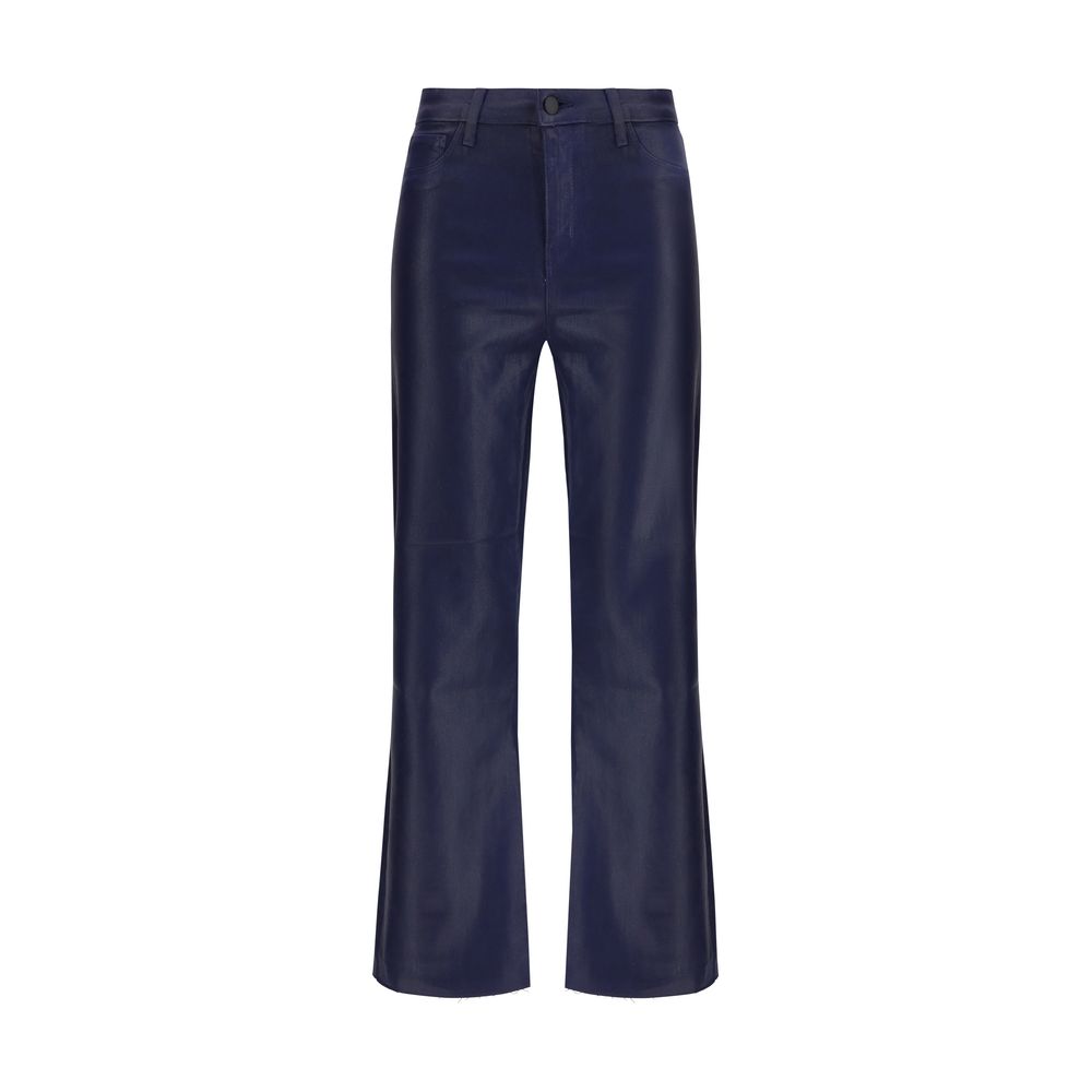 L'Agence Blue High-Waist Cotton Jeans