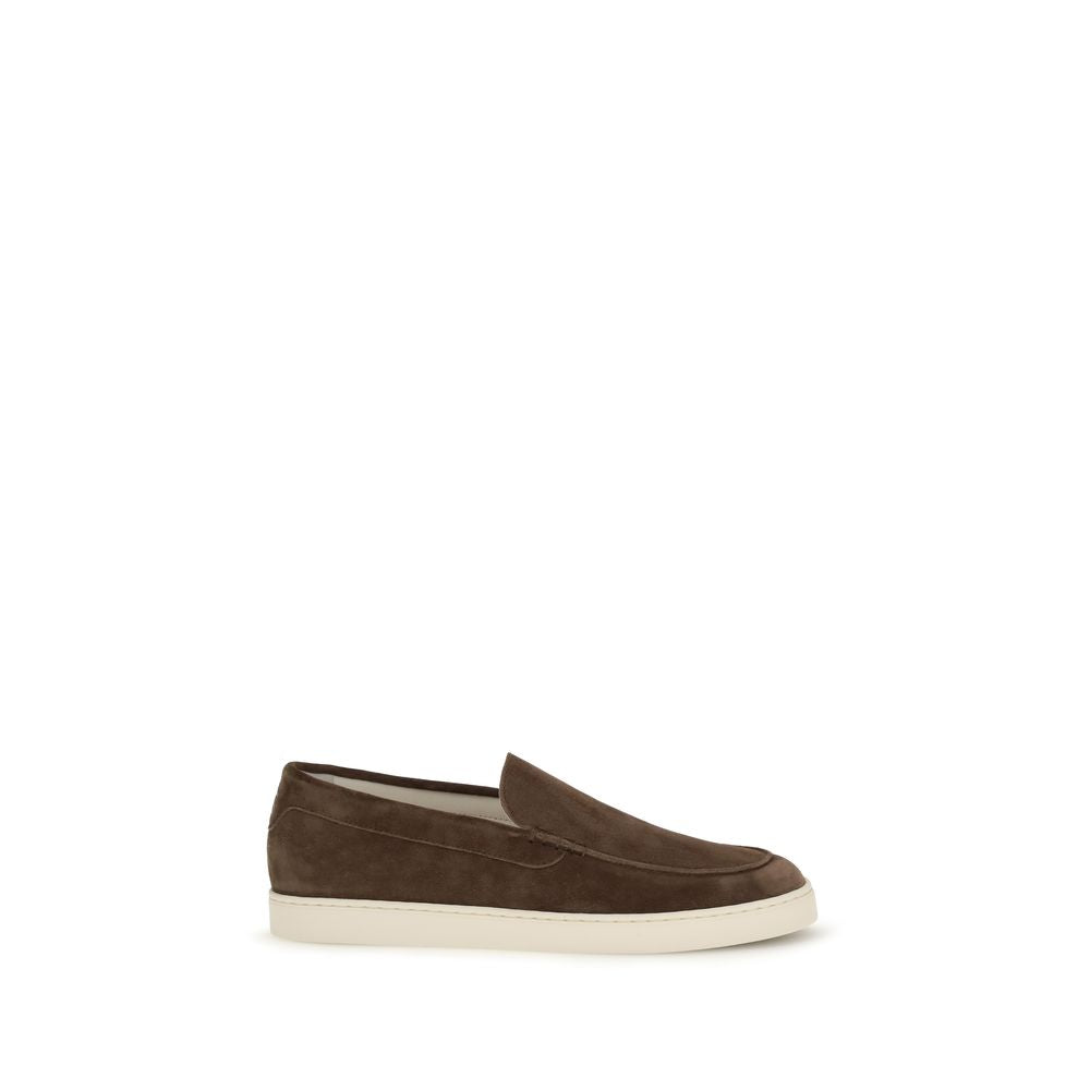 Brunello Cucinelli Brown Calfskin Bos Taurus Slipper Loafers