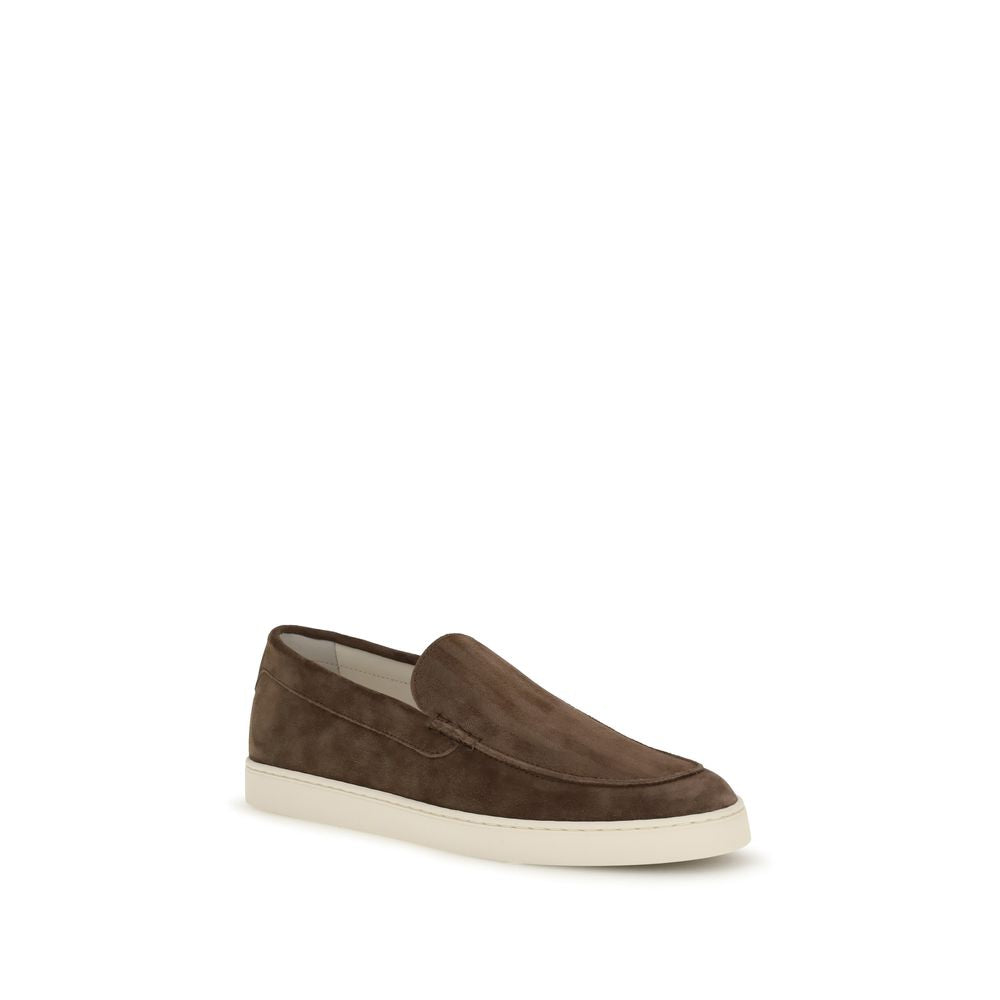 Brunello Cucinelli Braune Kalbsleder Bos Taurus Loafer zum Hineinschlüpfen