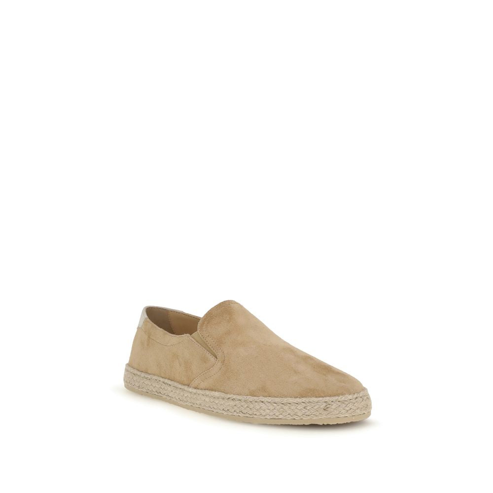 Brunello Cucinelli Beige Kalbsleder Bos Taurus Espadrilles