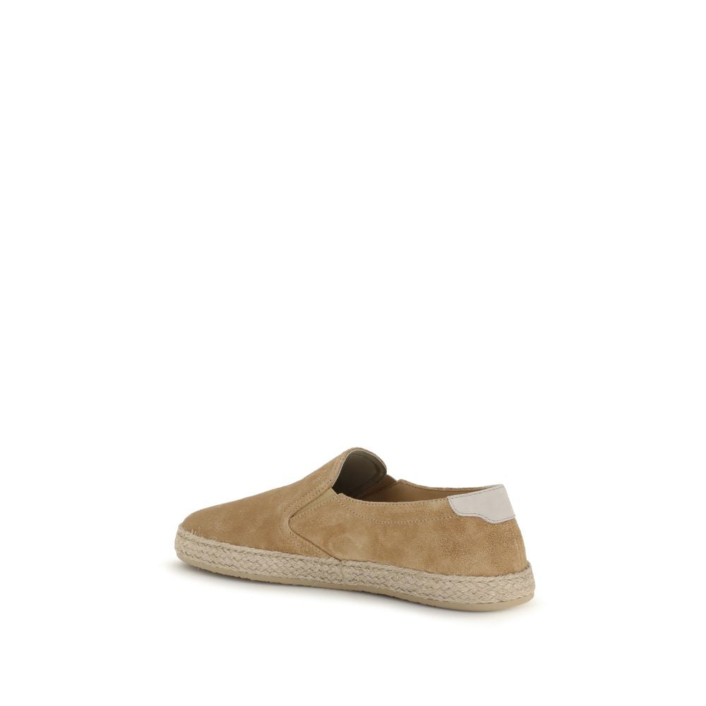 Brunello Cucinelli Beige Kalbsleder Bos Taurus Espadrilles