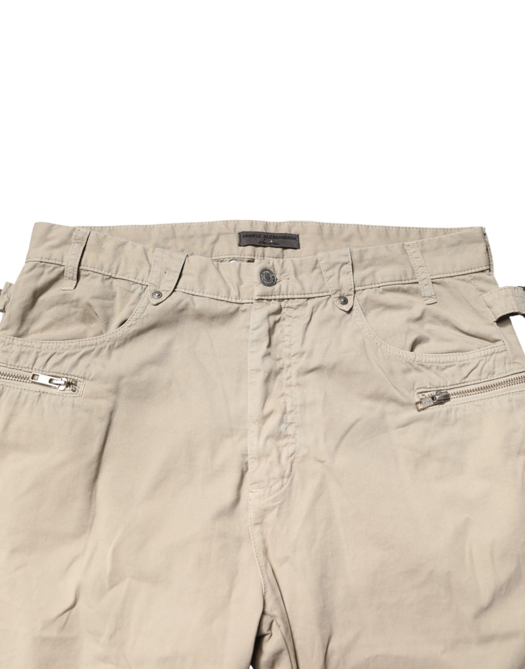 Daniele Alessandrini Beige Baumwoll-Jeans für Herren mit geradem Bein und mittlerer Leibhöhe