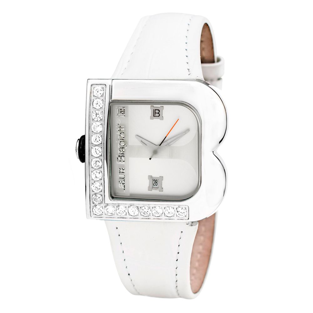 Laura Biagiotti Weiße Lederkleid-Uhr