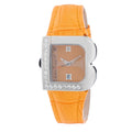Laura Biagiotti Orangefarbenes Lederkleid-Uhr