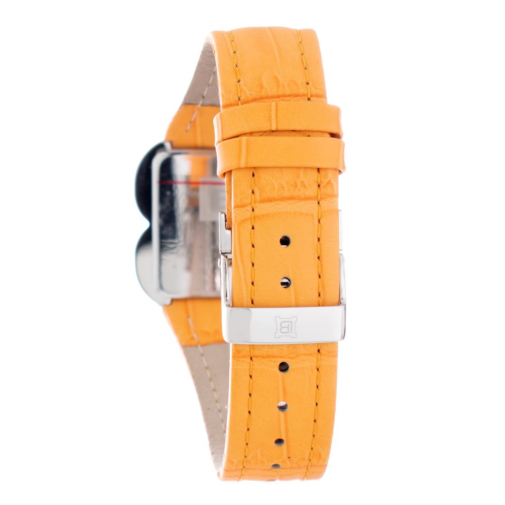 Laura Biagiotti Orangefarbenes Lederkleid-Uhr