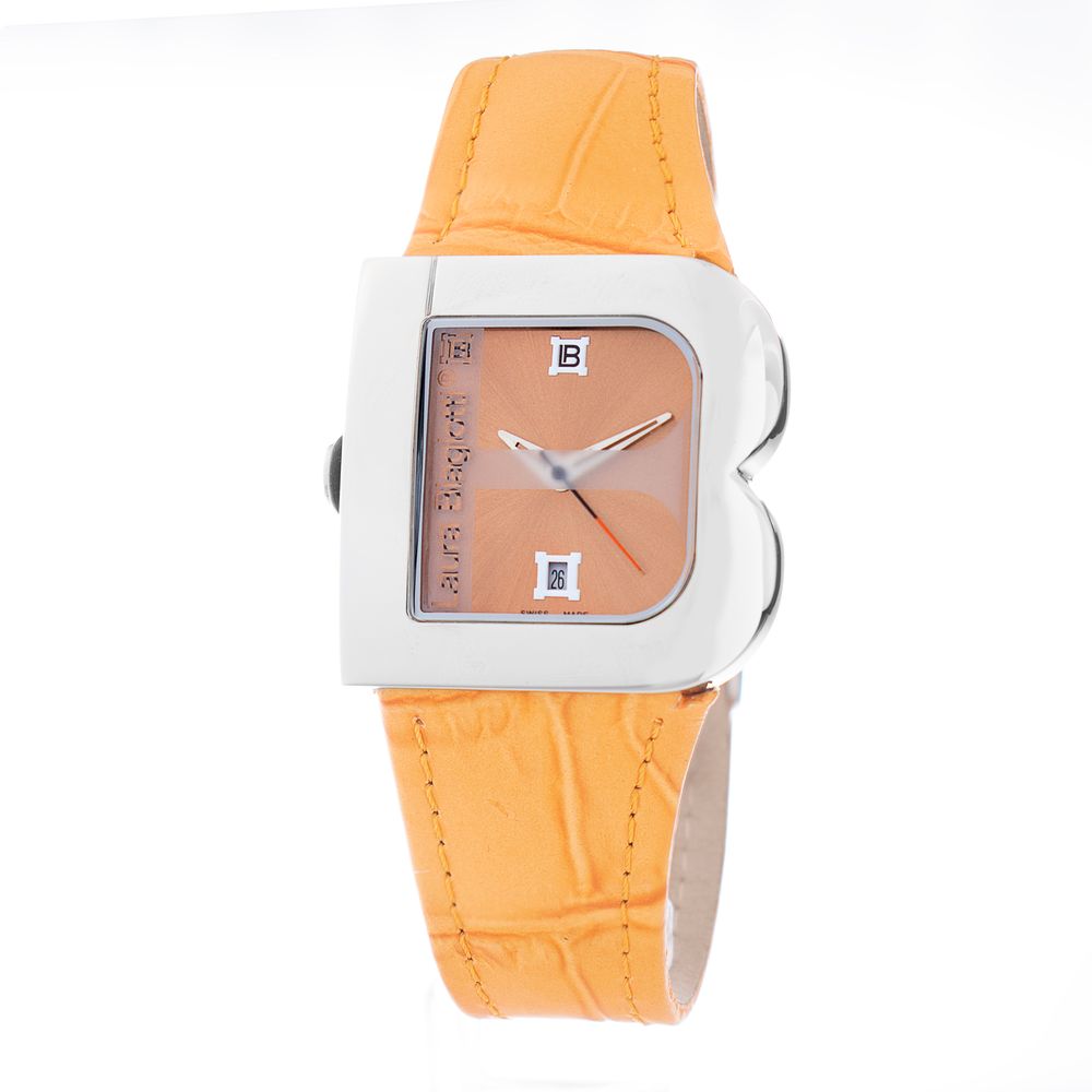 Laura Biagiotti Orangefarbenes Lederkleid-Uhr