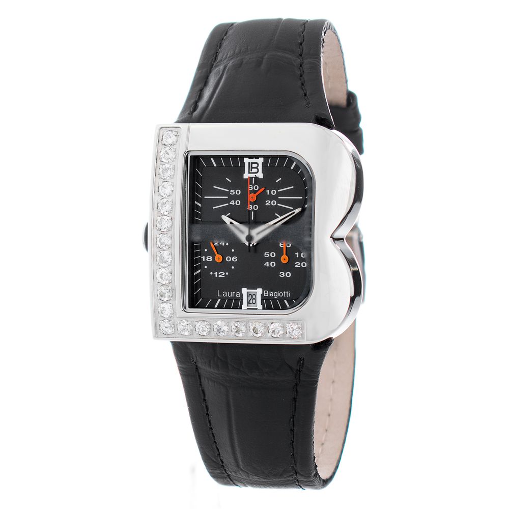 Laura Biagiotti Schwarze Edelstahl-Dresswatch