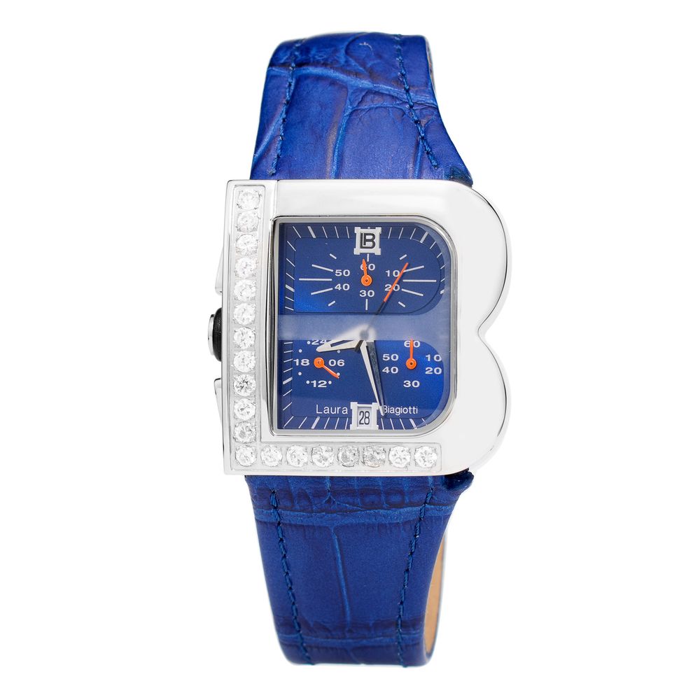 Laura Biagiotti Blaue Leder Armbanduhr