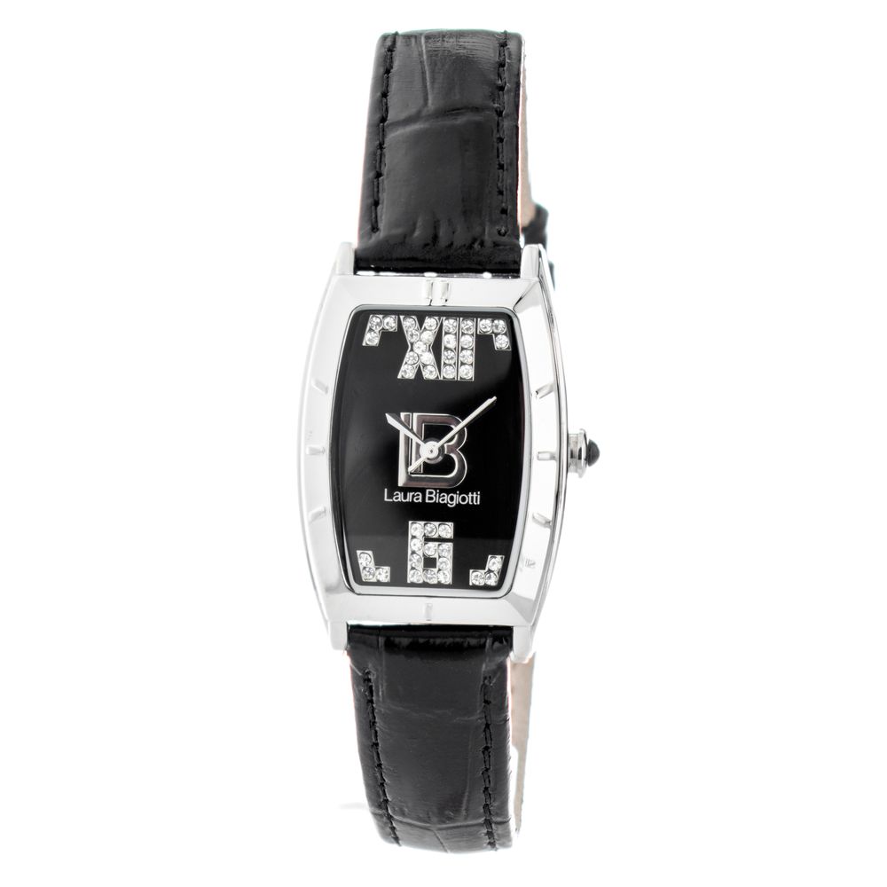 Laura Biagiotti Schwarze Lederkleideruhr