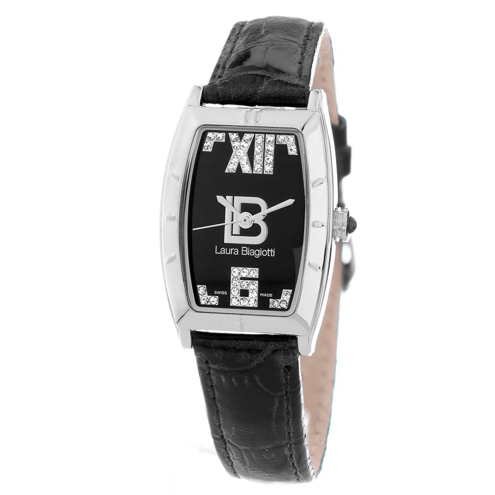 Laura Biagiotti Schwarze Lederkleideruhr
