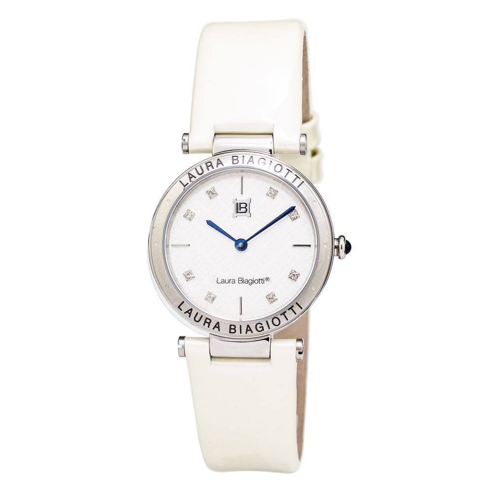 Laura Biagiotti Beige Lederkleid Uhr