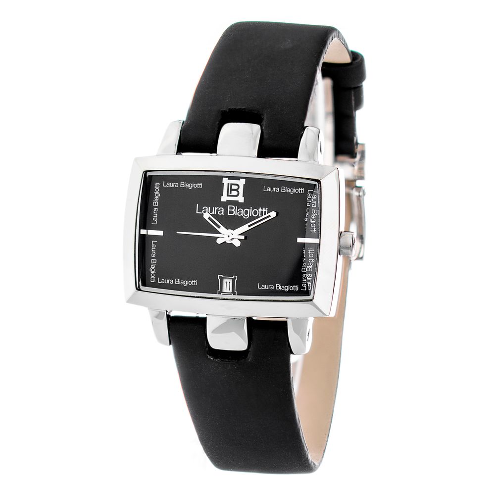 Laura Biagiotti Schwarze Lederkleideruhr