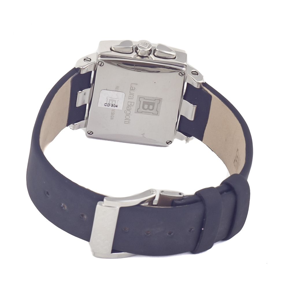 Laura Biagiotti Black Leather Strap Watch