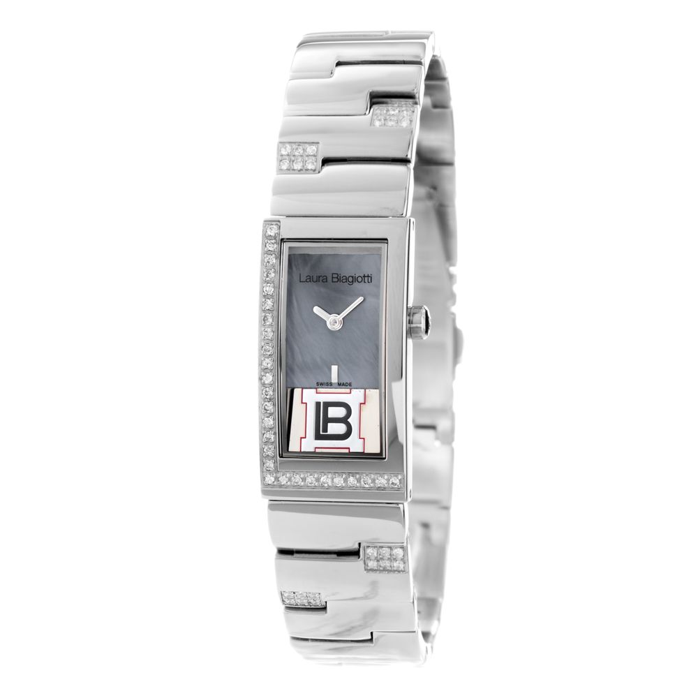 Laura Biagiotti Silberne Edelstahl-Dresswatch