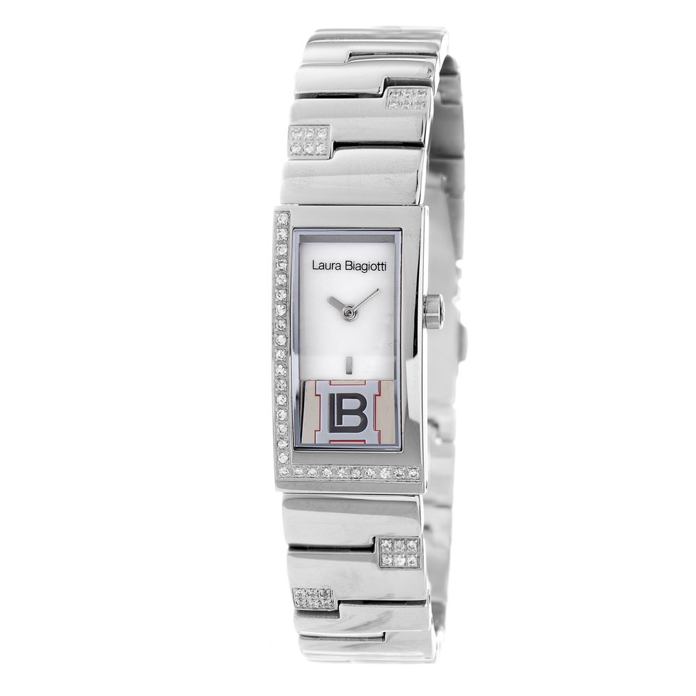 Laura Biagiotti Silberne Edelstahl-Dresswatch
