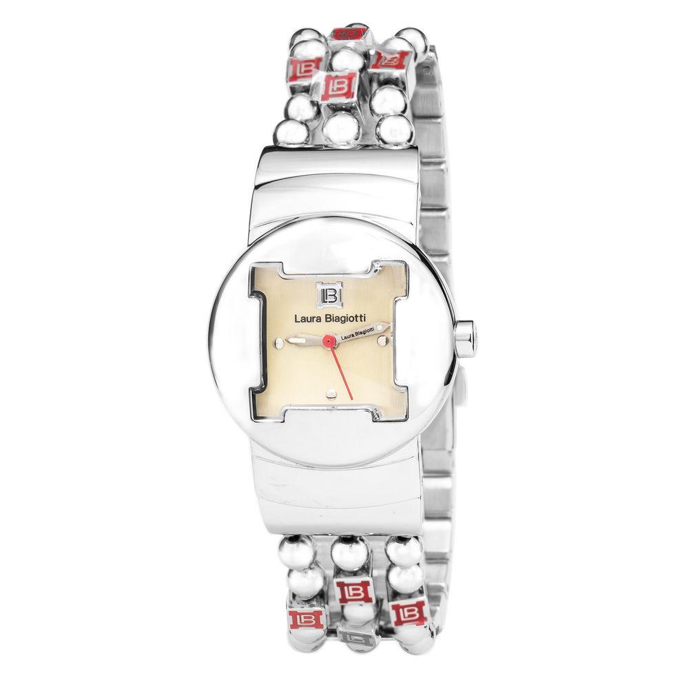 Laura Biagiotti Silberne Edelstahl-Dresswatch