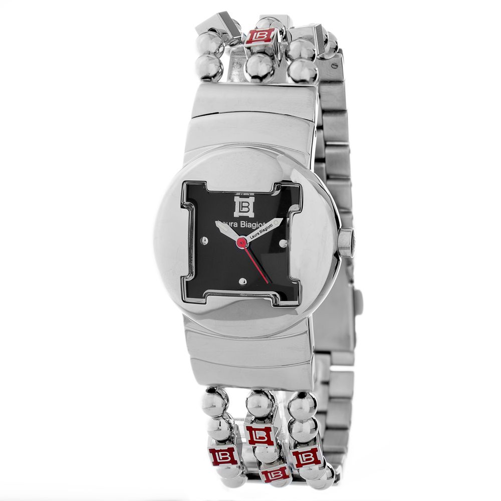 Laura Biagiotti Silberne Edelstahl-Dresswatch