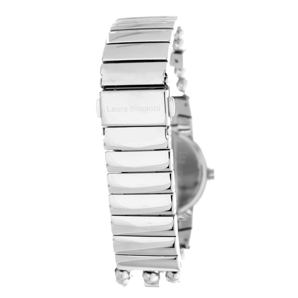 Laura Biagiotti Silberne Edelstahl-Dresswatch