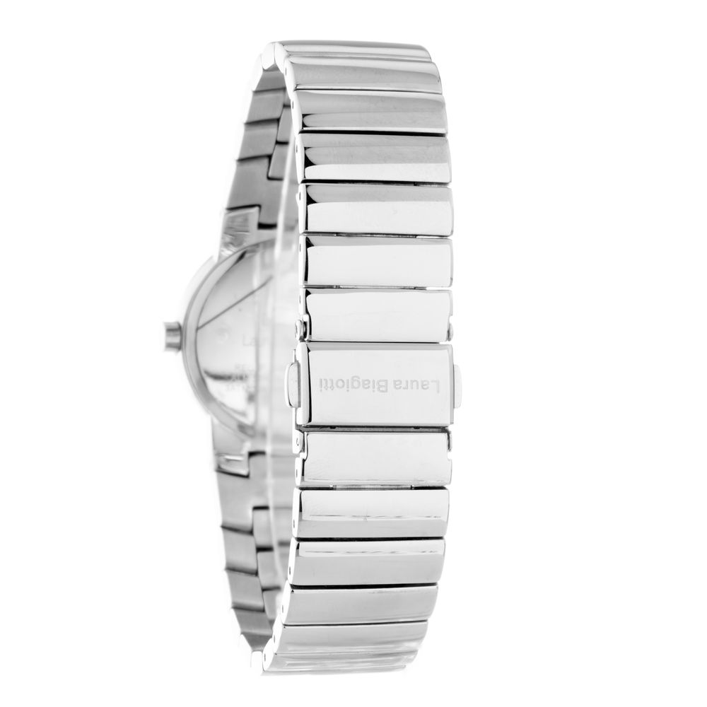 Laura Biagiotti Silberne Edelstahl-Dresswatch