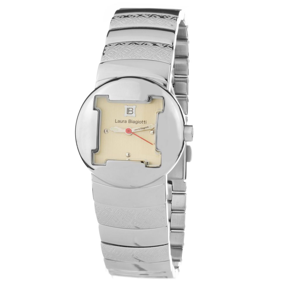 Laura Biagiotti Silberne Edelstahl-Dresswatch
