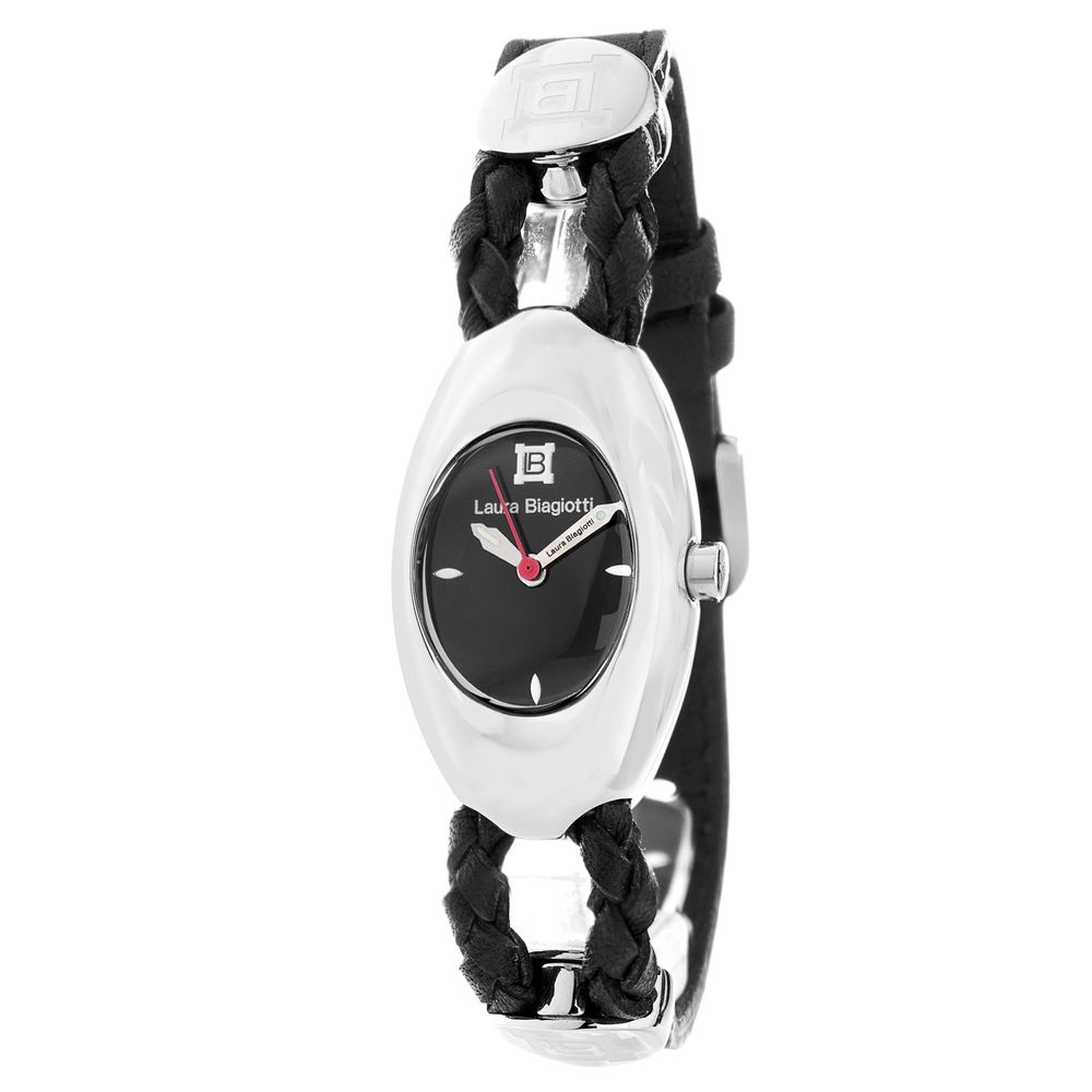Laura Biagiotti Schwarze Lederkleid-Uhr
