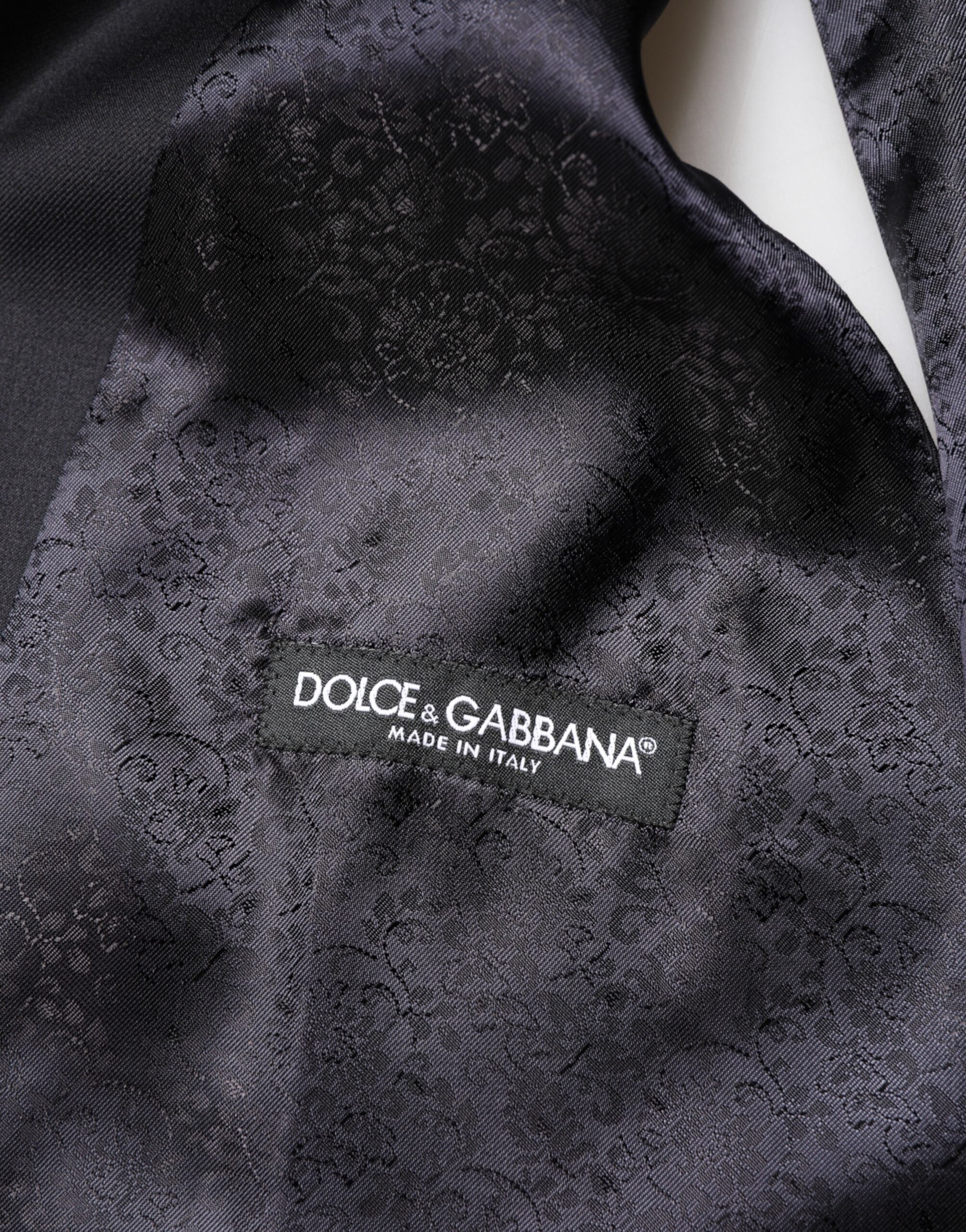 Dolce & Gabbana Schwarzer Woll-Anzug im 3-Teiler-Design mit Einreiher