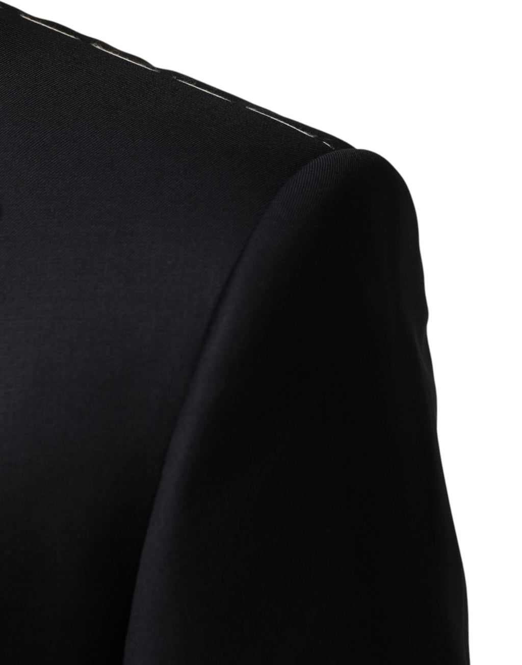 Dolce & Gabbana Schwarzer Woll-Anzug im 3-Teiler-Design mit Einreiher