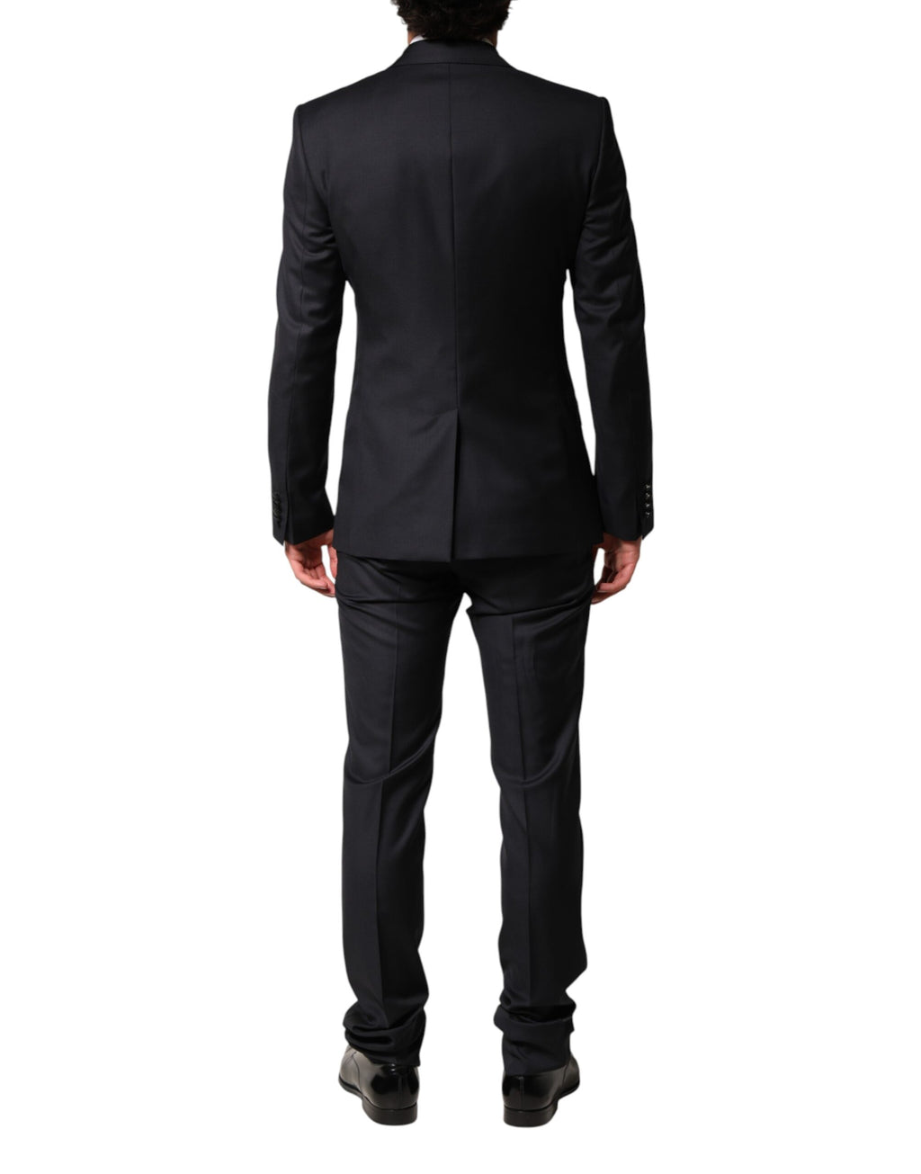 Dolce & Gabbana Schwarzer Woll-Anzug im 3-Teiler-Design mit Einreiher