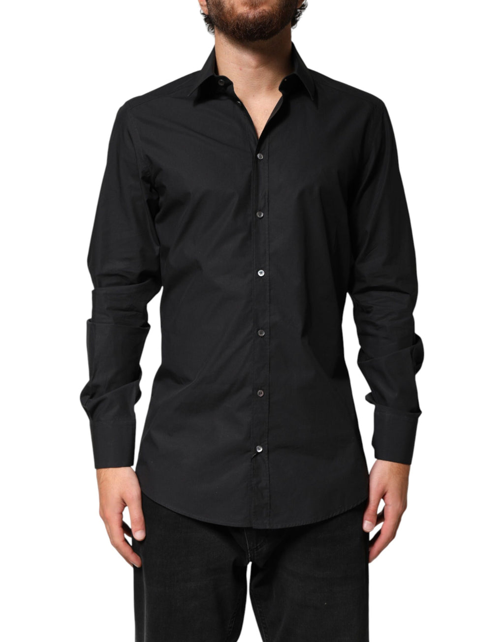 Dolce & Gabbana Black GOLD Cotton Men's Formal Shirt