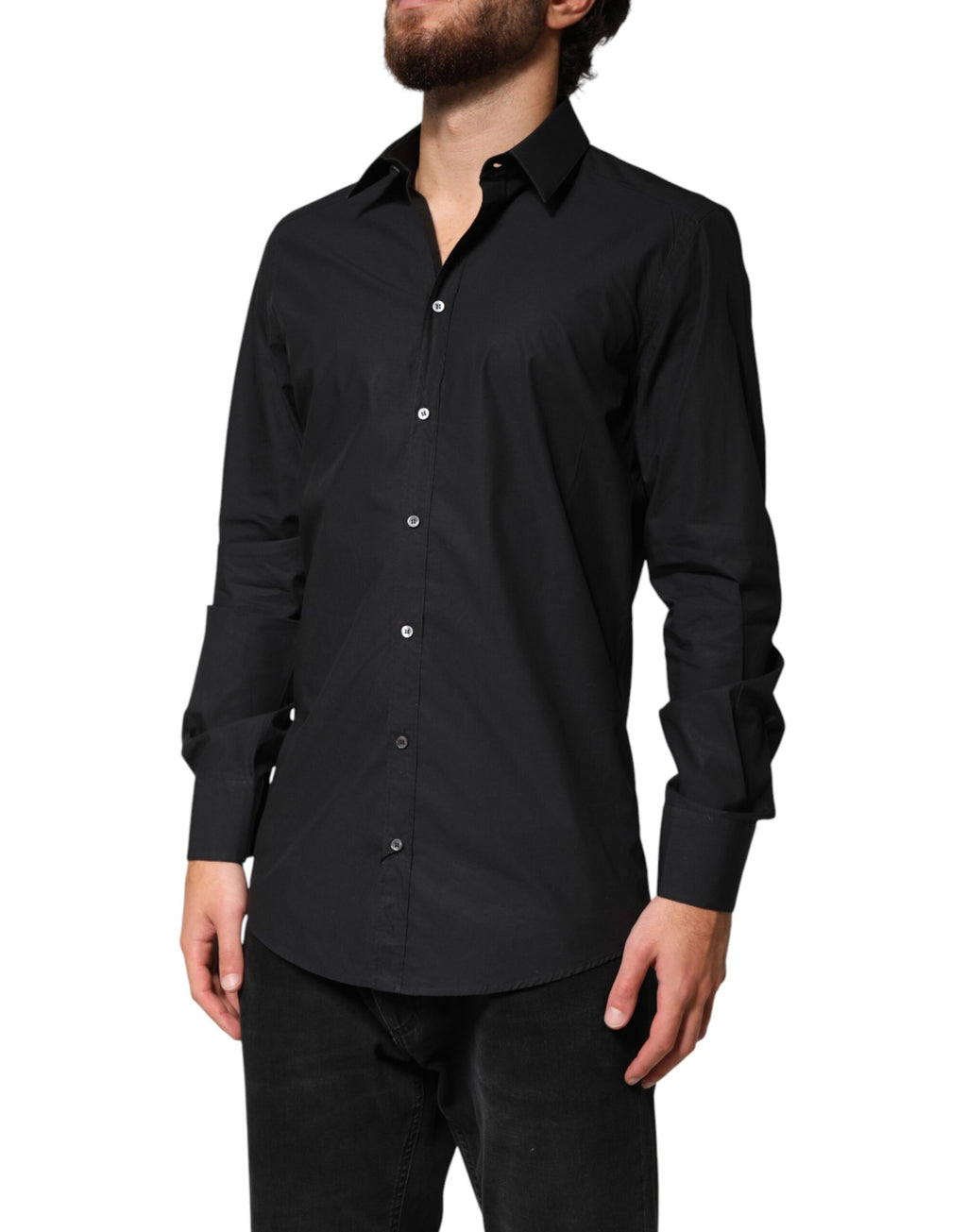 Dolce & Gabbana Black GOLD Cotton Men's Formal Shirt