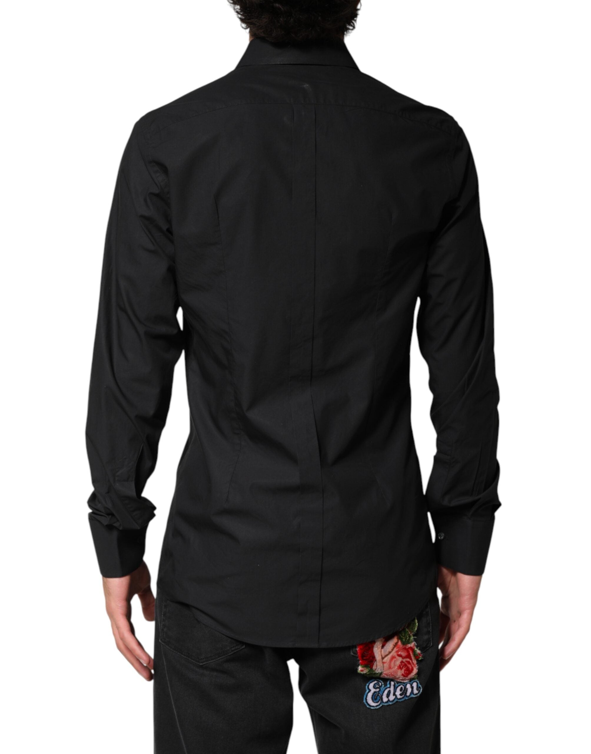 Dolce & Gabbana Black GOLD Cotton Men's Formal Shirt