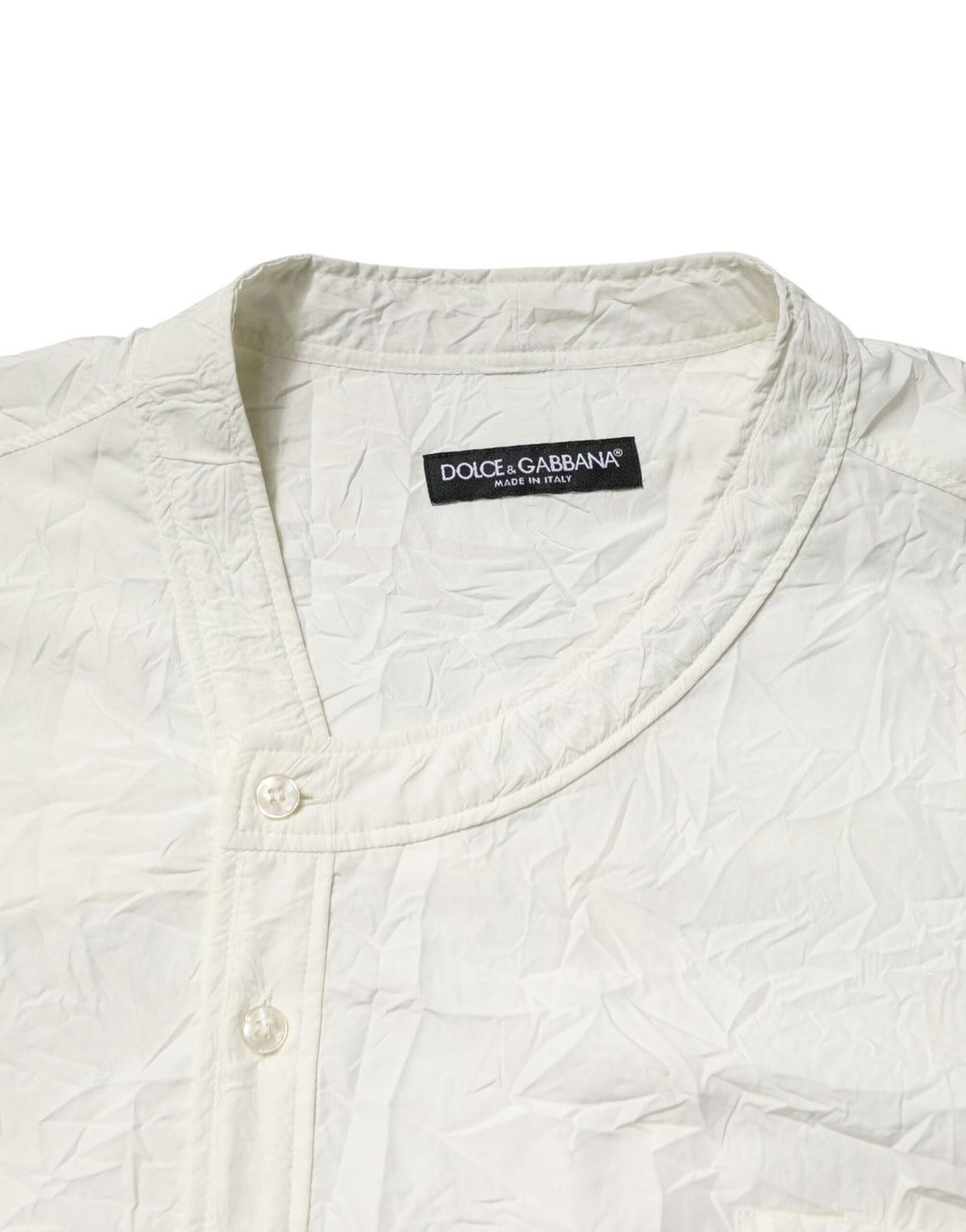 Dolce & Gabbana Weißes Herrenhemd aus Baumwolle mit langen Ärmeln