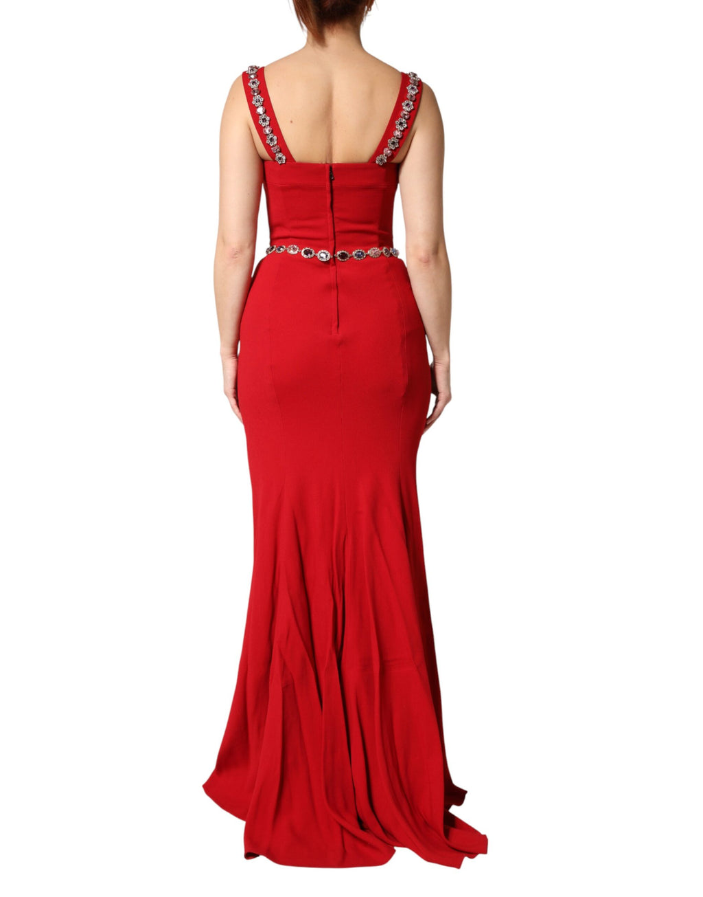 Dolce & Gabbana Red Embellished Cady Mermaid Gown
